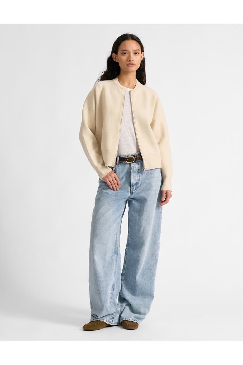 Knitted Bomber Jacket, Alternate, color, Cream