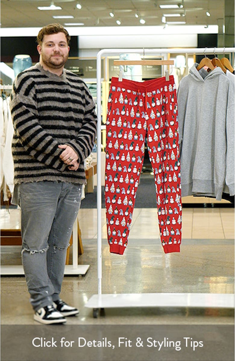 Holiday Print Fleece Performance Joggers, sales video thumbnail