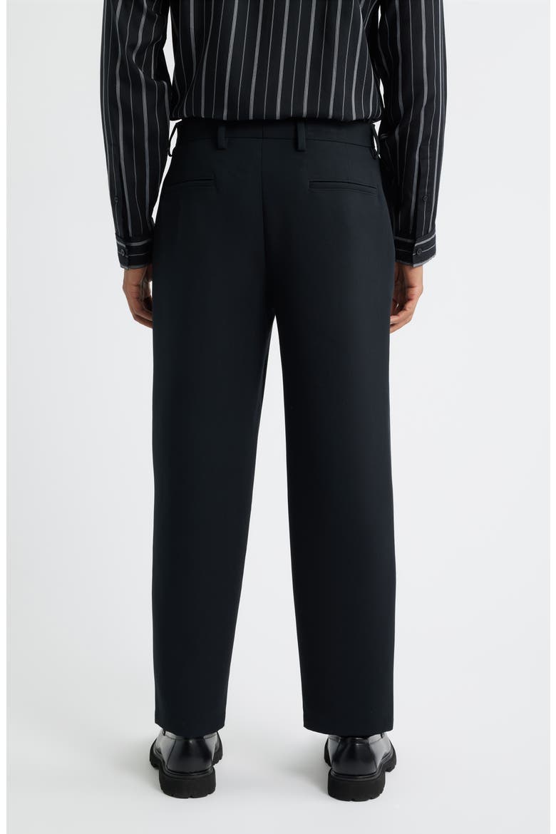 Flat Front Tapered Stretch Twill Dress Pants, Alternate, color, BLACK CAVIAR