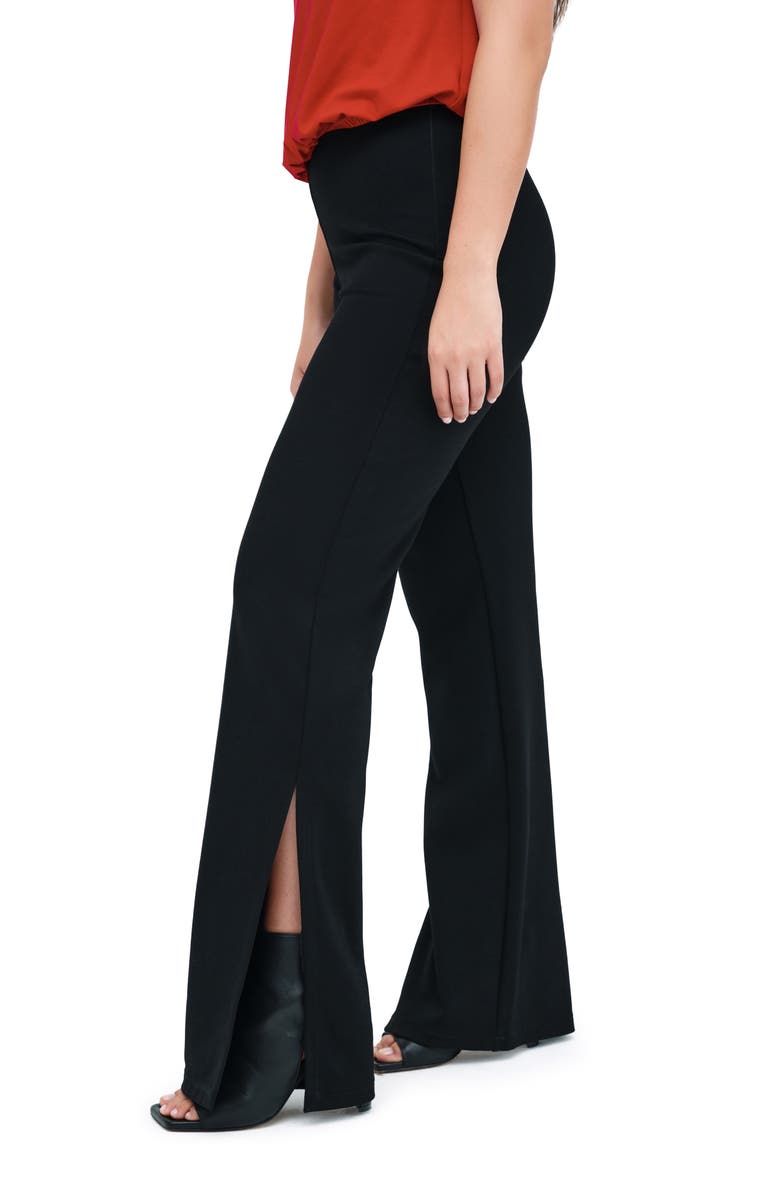 Marcella Pearson Slit Flare Leg Pants, Alternate, color, Black