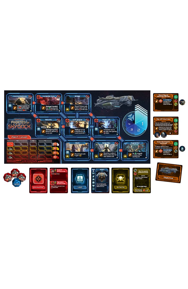 Gale Force Nine Starfinder Pirates Of Skydock Board Game Of Cunning Heist Action, Alternate, color, Multicolored