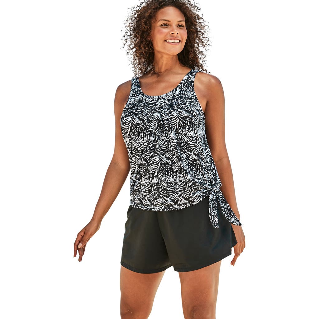 Swim 365 2-Piece Blouson Swim Set in Black Palm  product