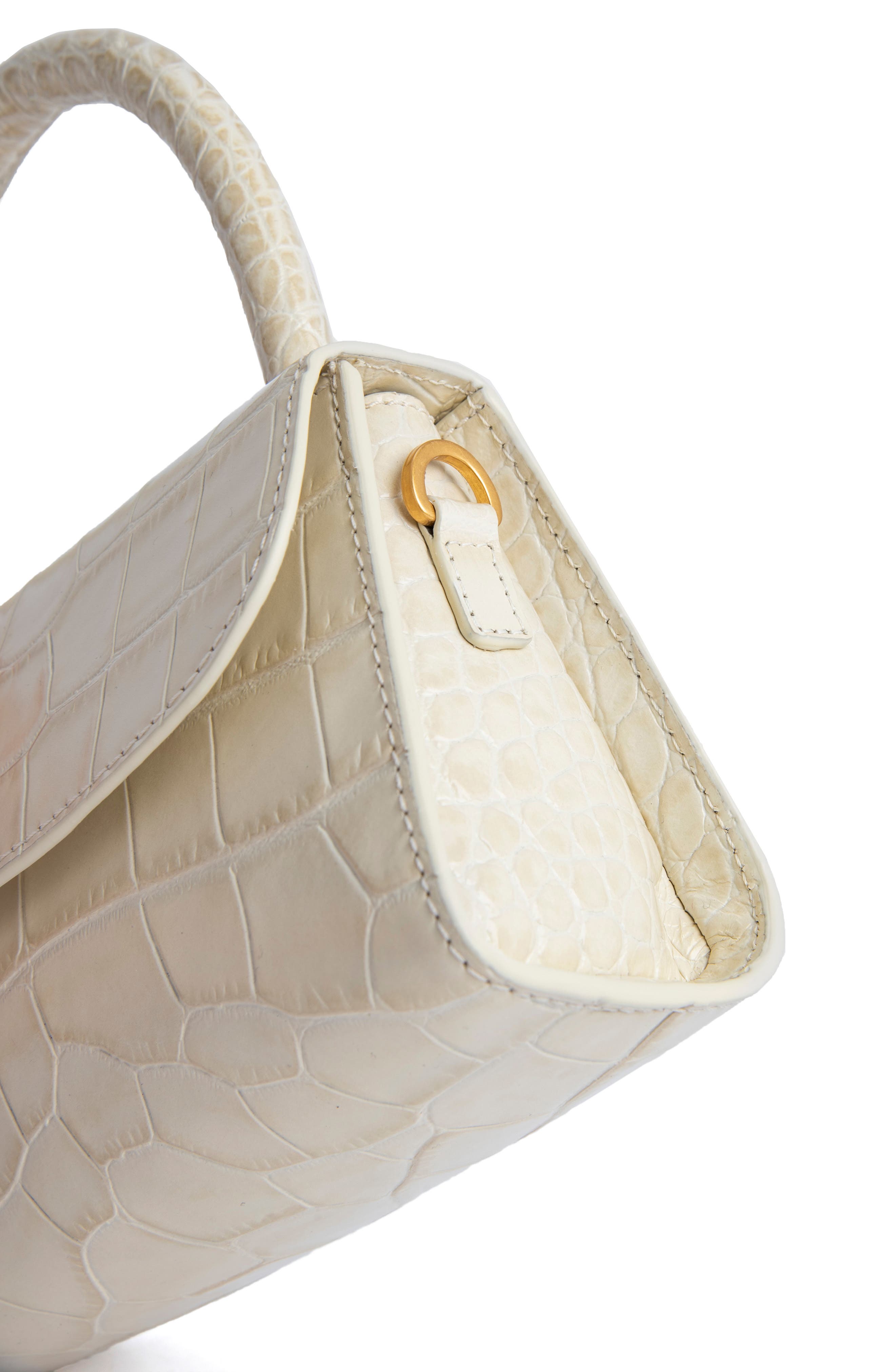 By Far Mini Semi Patent Leather Top Handle Bag, Alternate, color, 