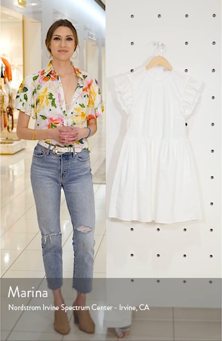 Braided Ruffle Sleeve A-Line Minidress, sales video thumbnail