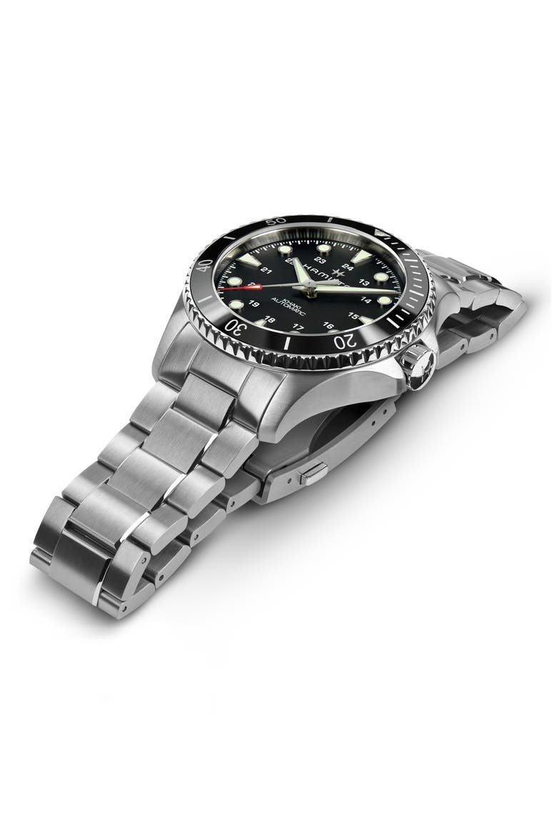 Khaki Navy Scuba Automatic Bracelet Watch, 43mm, Alternate, color, STAINLESS STEEL/SILVER