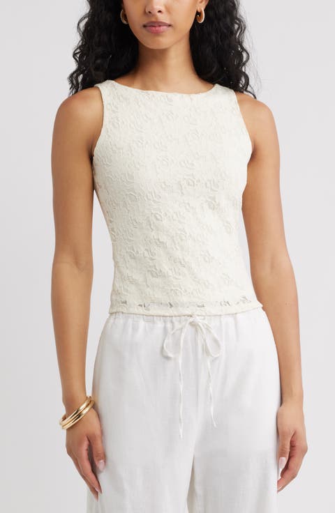 Sleeveless Lace Shell