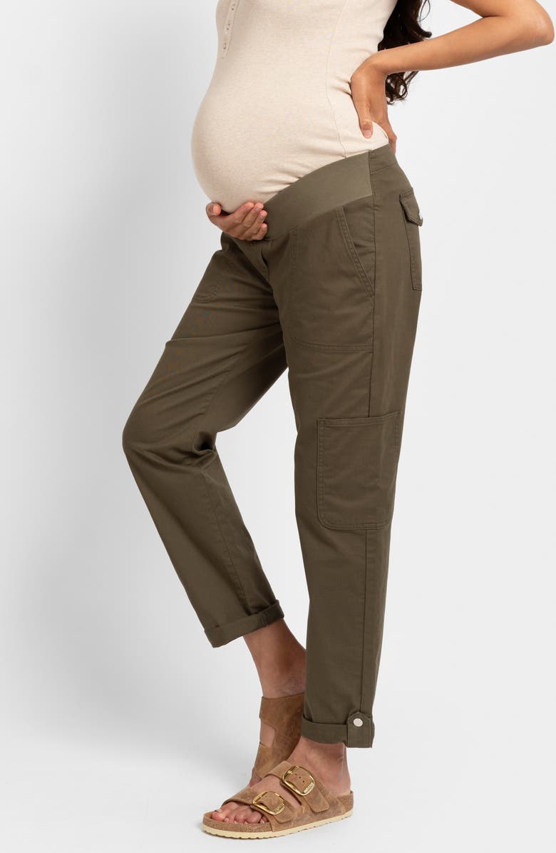 Seraphine Under the Bump Cargo Maternity Pants, Alternate, color, 