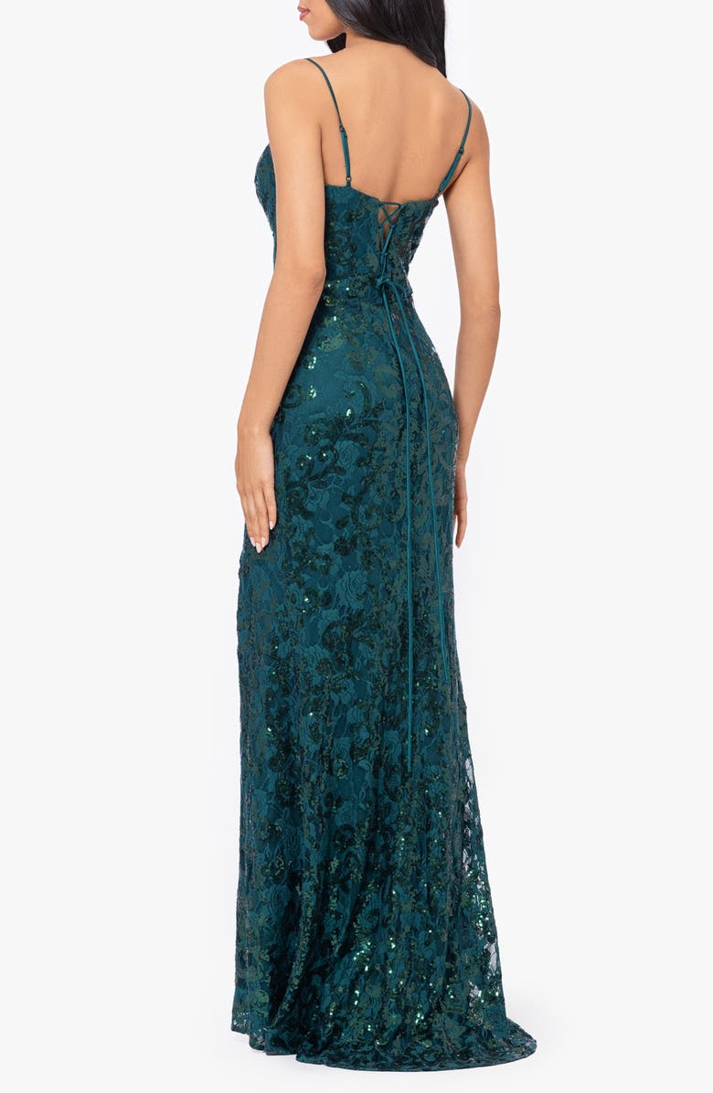 Blondie Nites Sequin Tapestry Sheath Gown, Alternate, color, Hunter