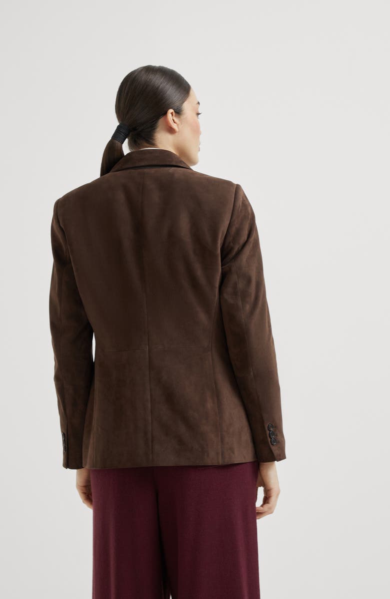 Brunello Cucinelli Suede blazer, Alternate, color, Rust Brown