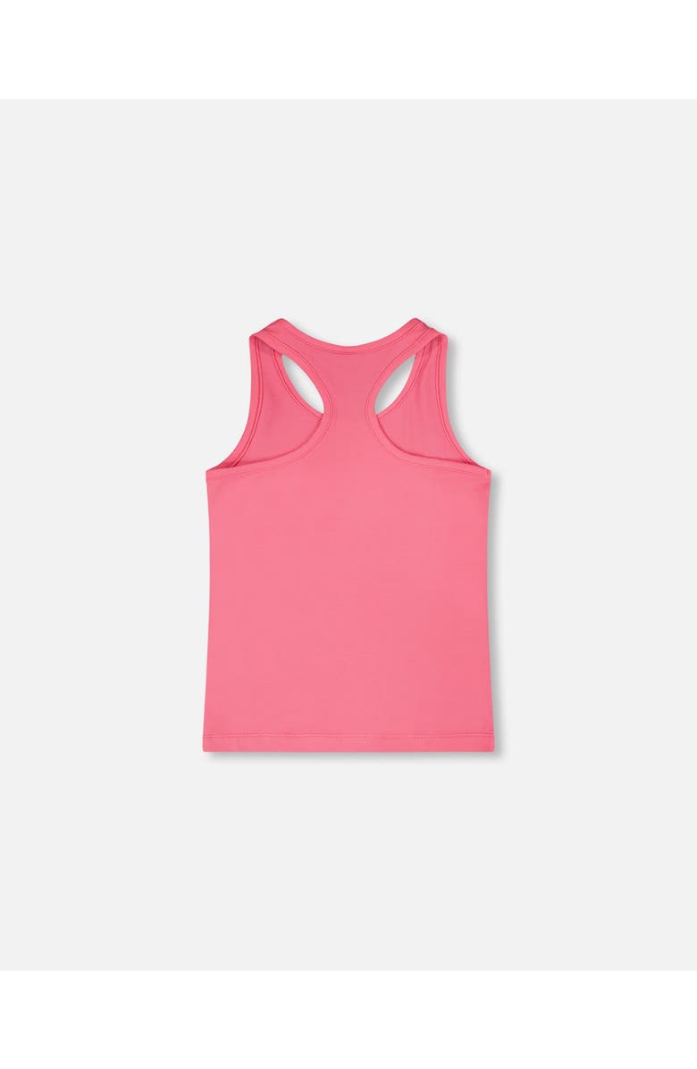 Deux par Deux Organic Cotton Jersey Screen Animal Sleeveless Tank Top, Alternate, color, Pink