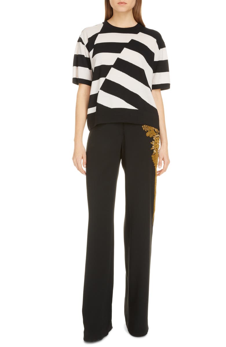 Dries Van Noten Pantery Embroidered Wide Leg Pants, Alternate, color, 