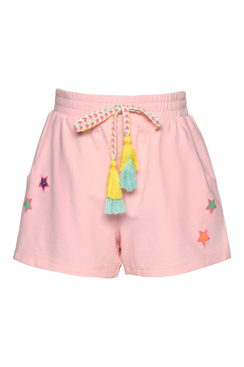 Kids' Star Patch Tassel Shorts, Main, color, LIGHT PINK
