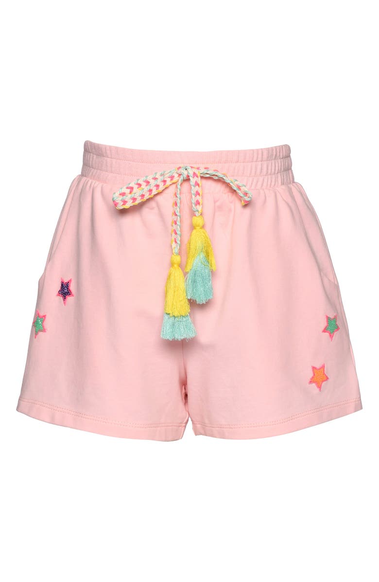 Hannah Banana Kids' Star Patch Tassel Shorts, Main, color, Light Pink
