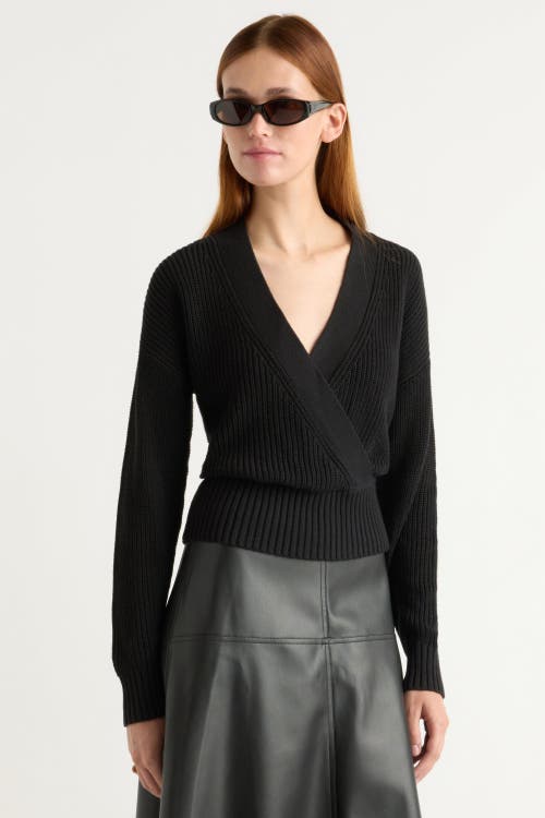 Modern Citizen Maren Cropped V-Neck Sweater in Black  product