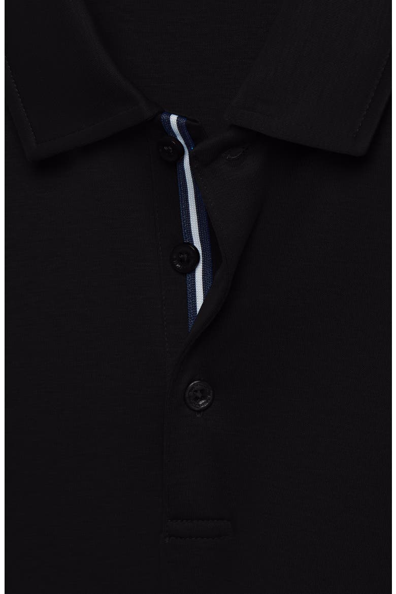 Mercerized Cotton Polo, Alternate, color, BLACK