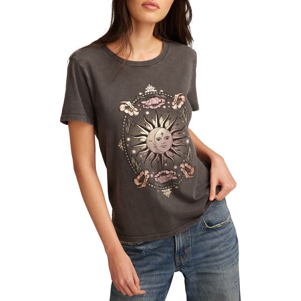 LUCKY BRAND LUCKY BRAND CELESTIAL FLORAL COTTON GRAPHIC T-SHIRT