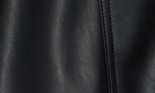 Habitual Paneled Faux Leather Crop Wide Leg Pants In Black