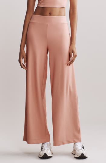 Rhone Ripple Wide Leg Sweatpants In Cameo Pink
