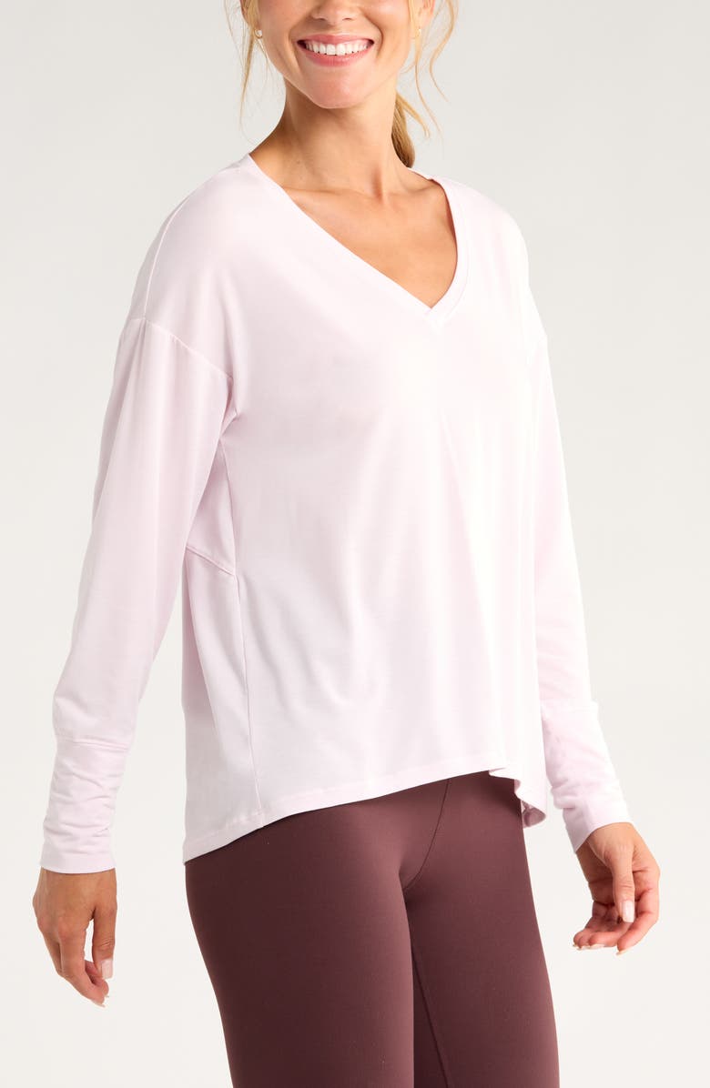Zella Breathe Long Sleeve T-Shirt, Alternate, color, Pink Ice