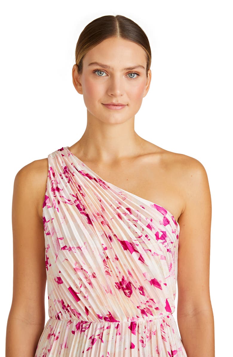 ML Monique Lhuillier Alina Pleated One-Shoulder Cocktail Dress, Alternate, color, 