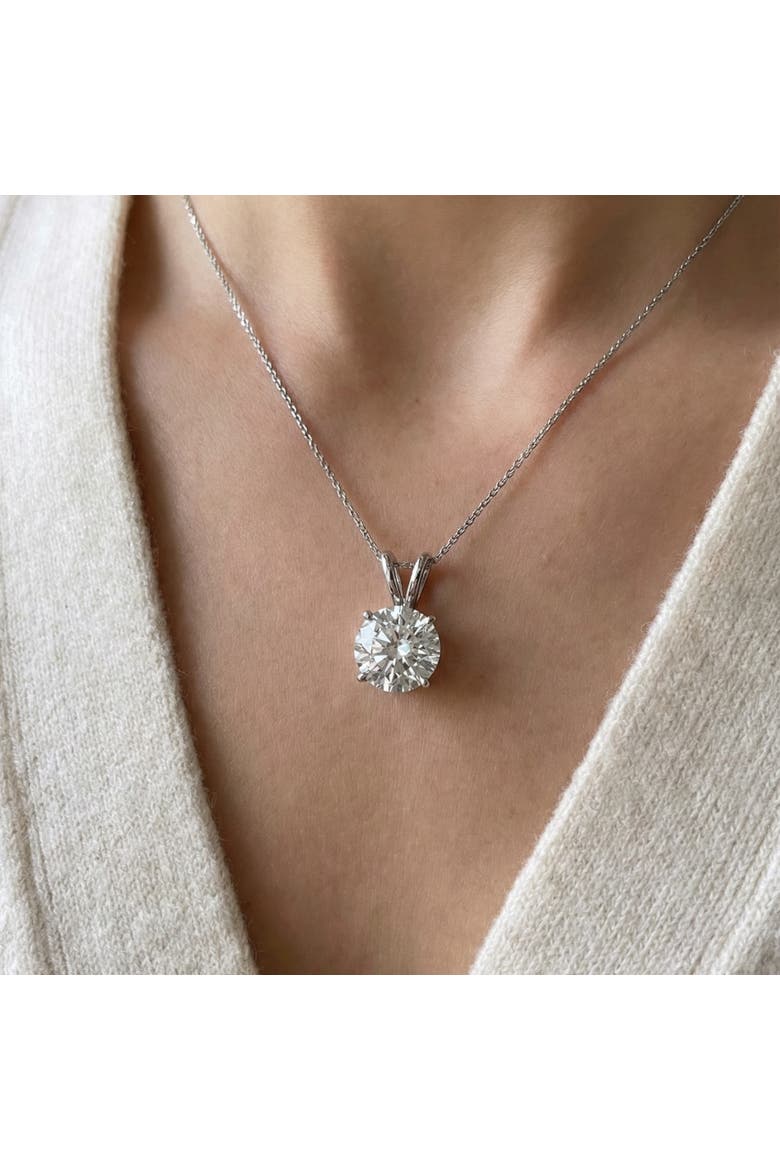 Certified 3.00Ct Diamond Pendant 14k Gold Lab Grown Necklace, Alternate, color, 14k White Gold