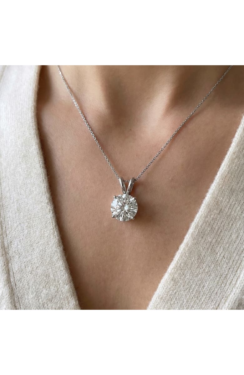 Bliss Diamond Certified 3.00Ct Diamond Pendant 14k Gold Lab Grown Necklace, Alternate, color, 14K White Gold