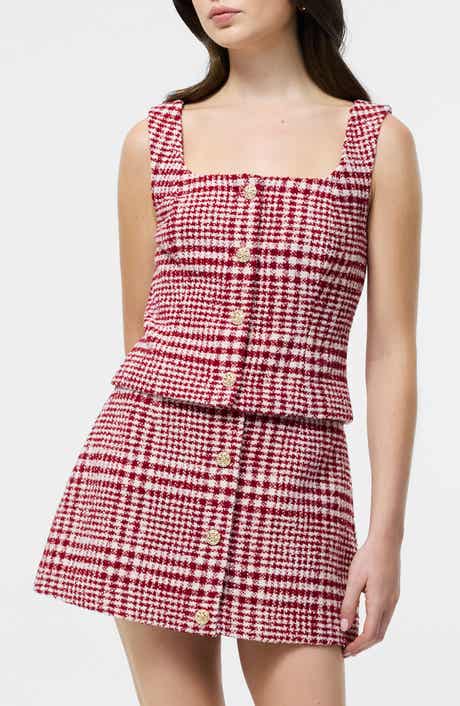 French Connection Houndstooth Check Button-Up Vest