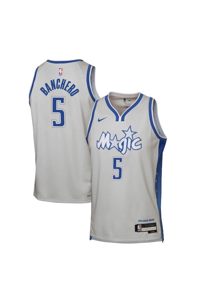 Nike Youth Nike Paolo Banchero Silver Orlando Magic 2025/26 City Edition Swingman Jersey, Main, color, Silver