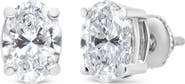 Haus of Brilliance 14K White Gold 1.00 Ct Lab Grown Oval Solitaire Diamond Stud Earrings