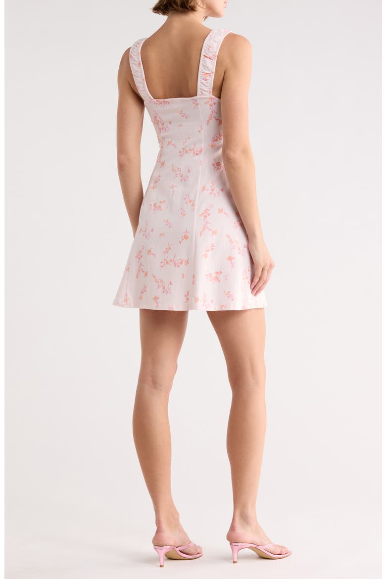 Ruched Bodice Knit Dress, Alternate, color, PINK- ORANGE MELANIE BLOOM