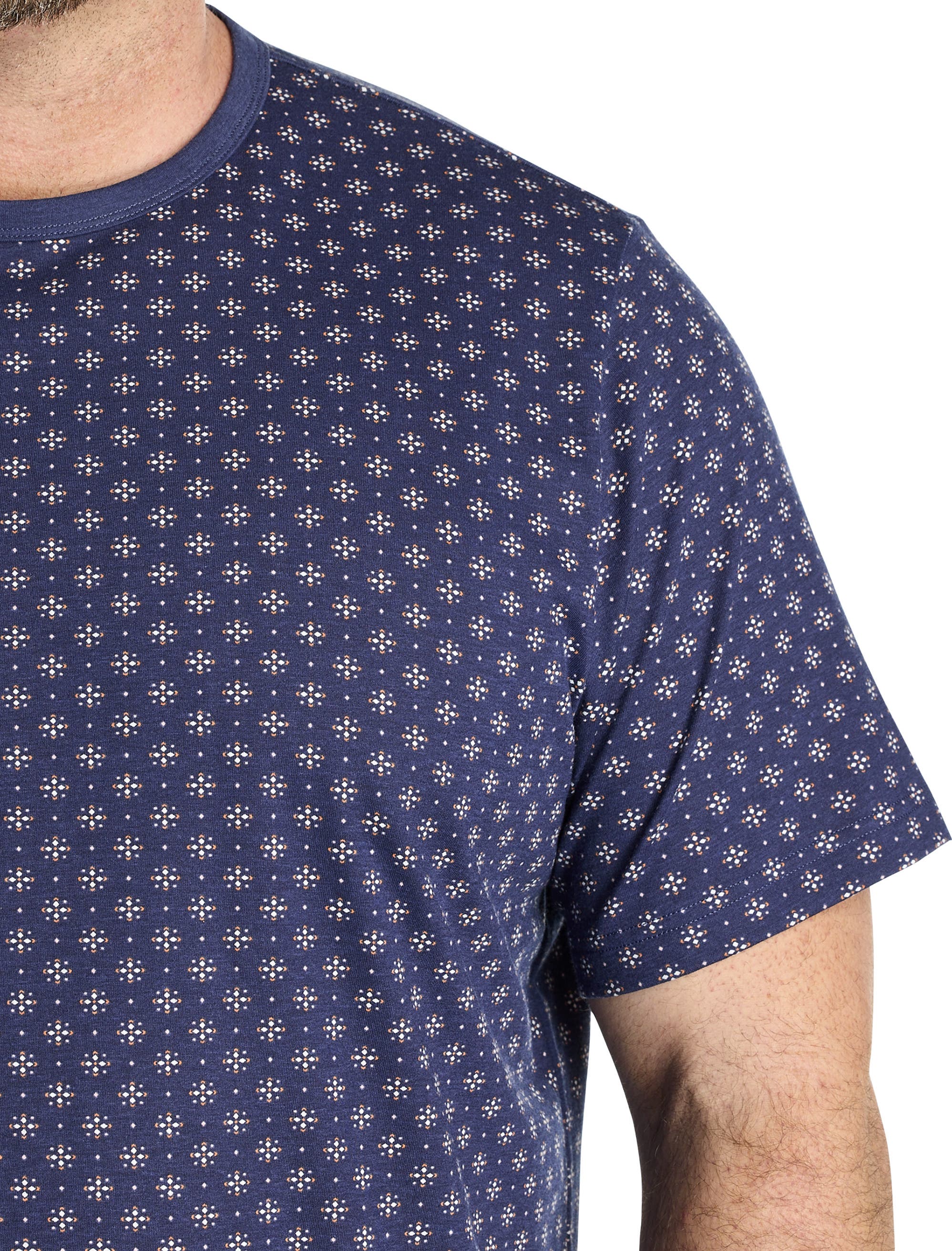 Harbor Bay by DXL Big & Tall Moisture-Wicking Star Print T-Shirt (Men ...