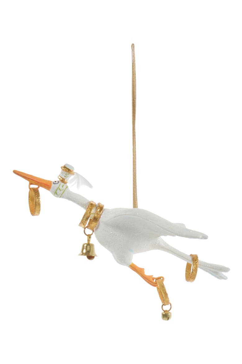 Patience Brewster 12 Days 5 Golden Rings Ornament, Alternate, color, WHITE