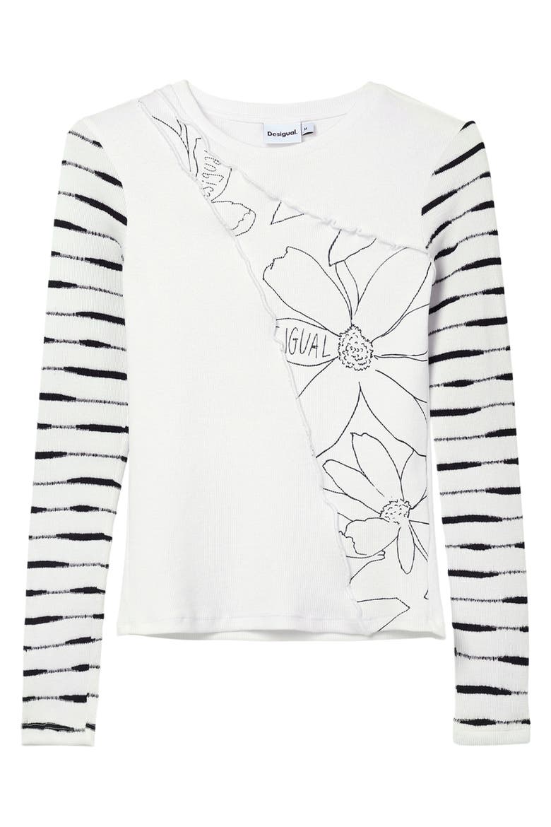Patchwork Floral T-Shirt, Alternate, color, WHITE