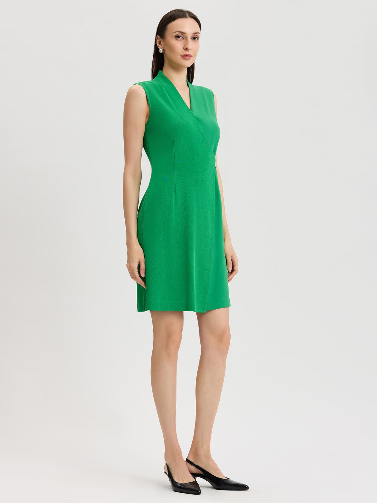 Mixed Media Faux Wrap Dress - image 2