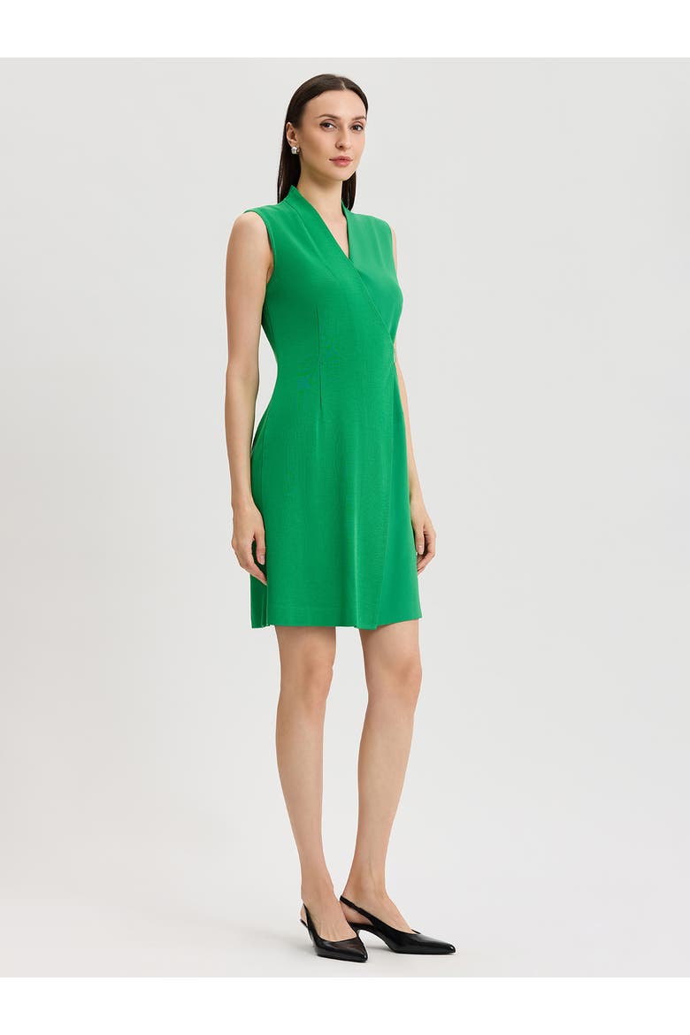 Mixed Media Faux Wrap Dress, Alternate, color, Clover Field