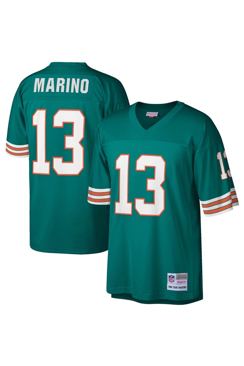 Men's Mitchell & Ness Dan Marino Aqua Miami Dolphins Legacy Replica Jersey, Main, color, Aqua