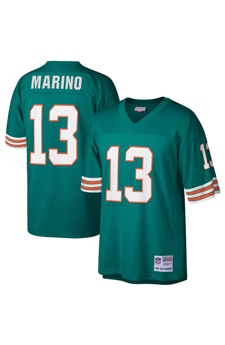 Mitchell & Ness Men's Mitchell & Ness Dan Marino Aqua Miami Dolphins Legacy Replica Jersey, Main, color, Aqua
