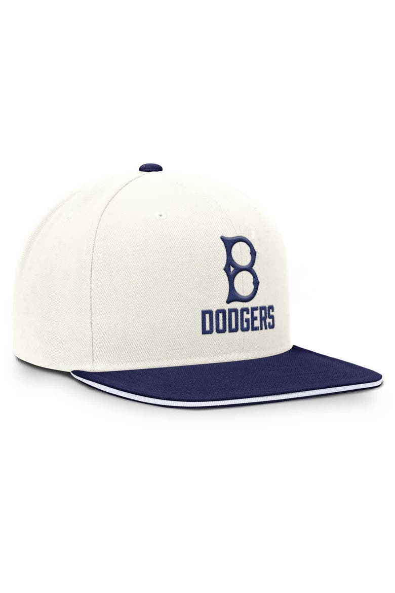 Men's Nike Cream/Royal Brooklyn Dodgers Cooperstown Pro Dri-FIT Snapback Hat, Alternate, color, Cream