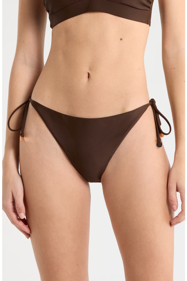 Benni Side Tie Bikini Bottoms, Main, color, BEACH BROWN