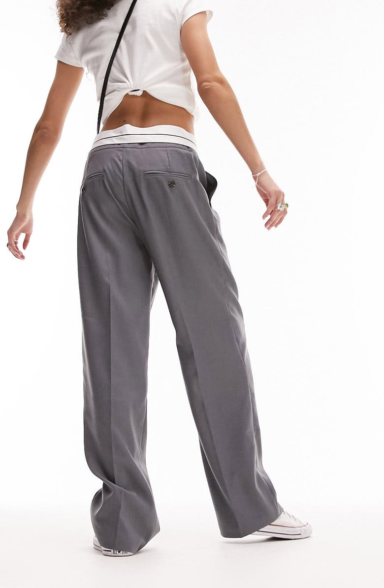 Topshop Foldover Waist Peg Trousers, Alternate, color, 