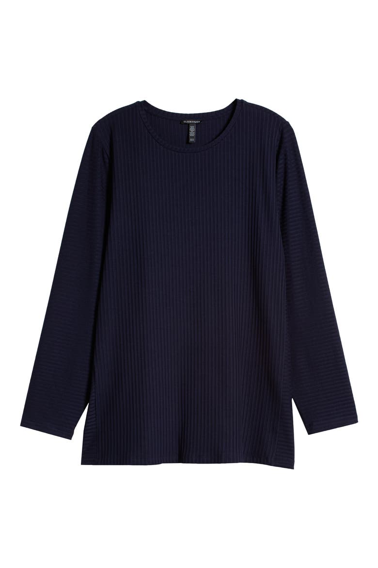 Rib Tunic Top, Alternate, color, INK