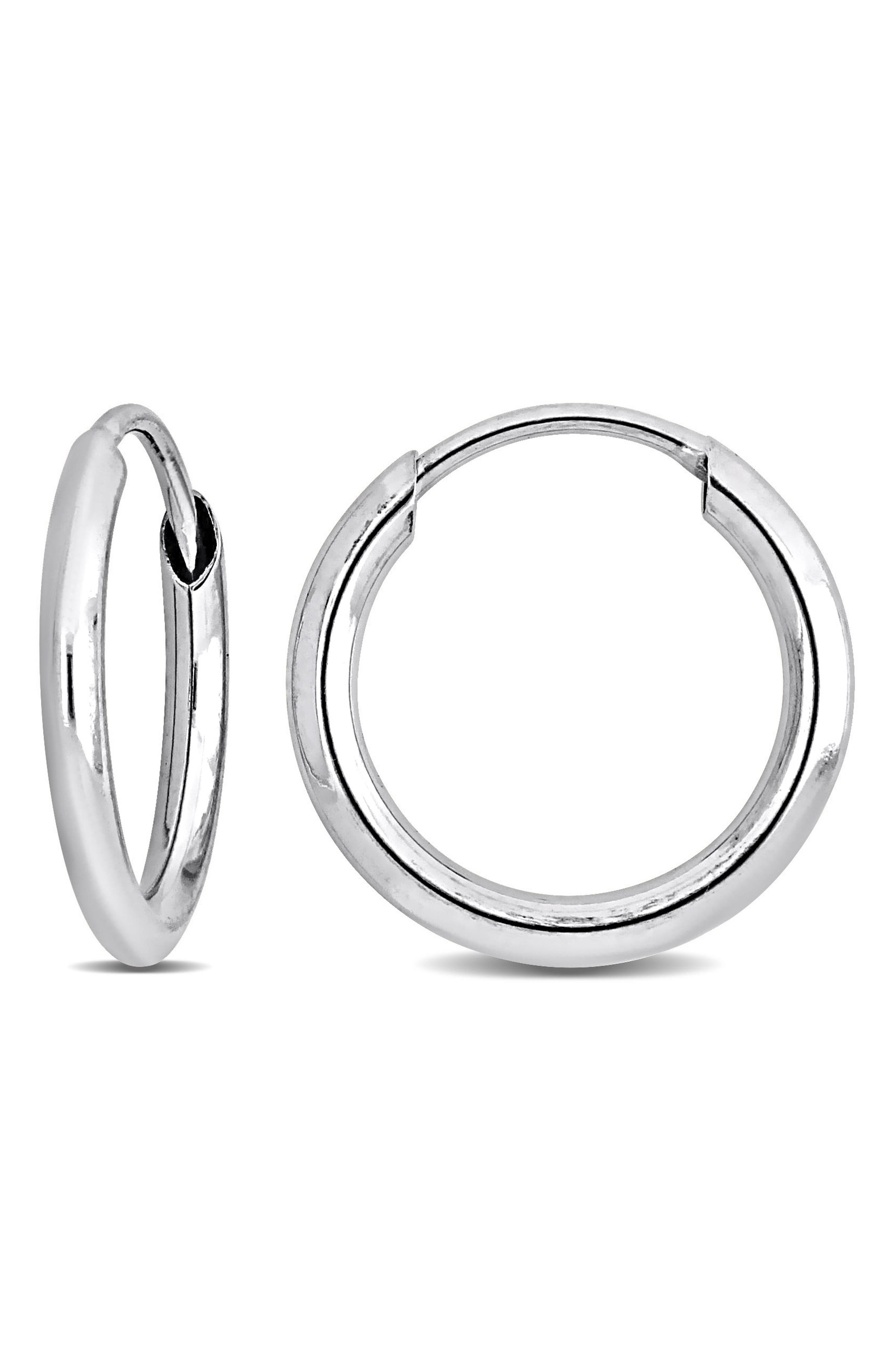DELMAR 14K White Gold 11mm Hoop Earrings