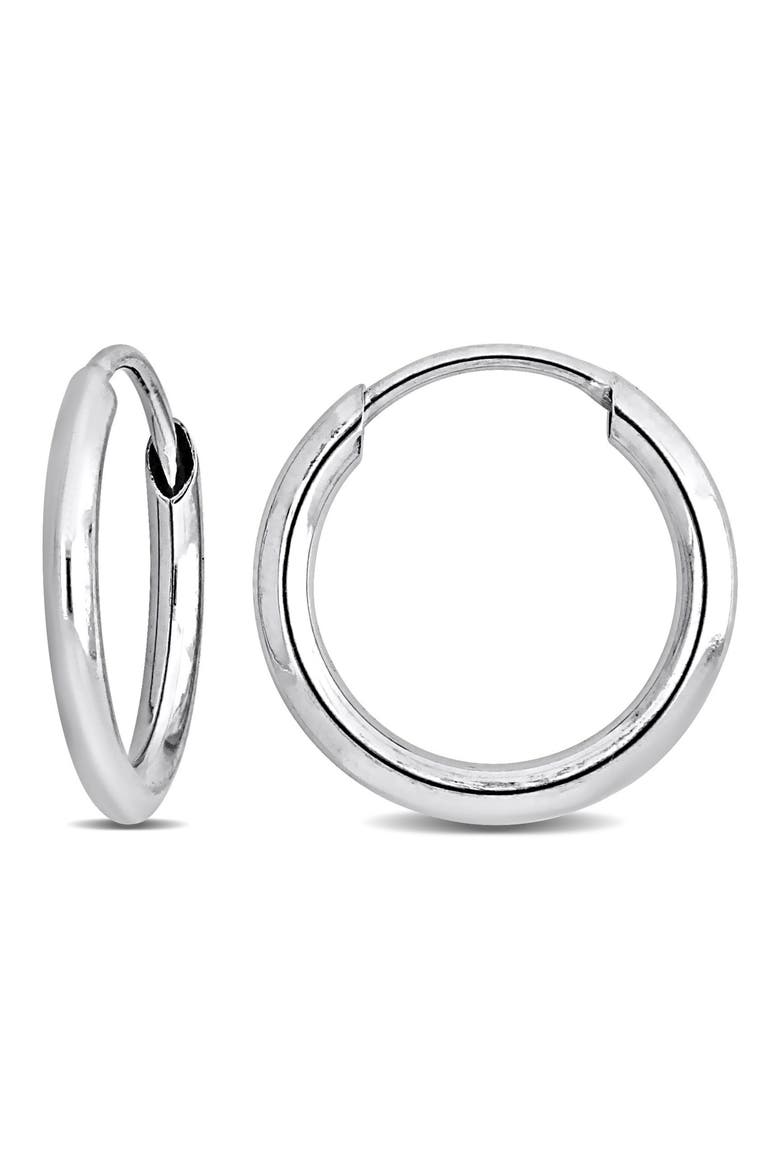 14K White Gold 11mm Hoop Earrings, Main, color, WHITE GOLD