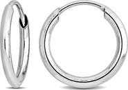 DELMAR 14K White Gold 11mm Hoop Earrings