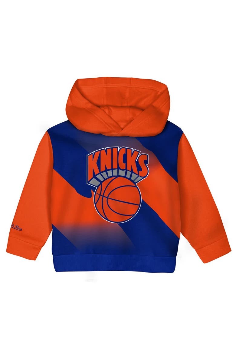Toddler Mitchell & Ness Royal/Orange New York Knicks Big Face Oversized Pullover Hoodie & Pants Set, Alternate, color, Royal