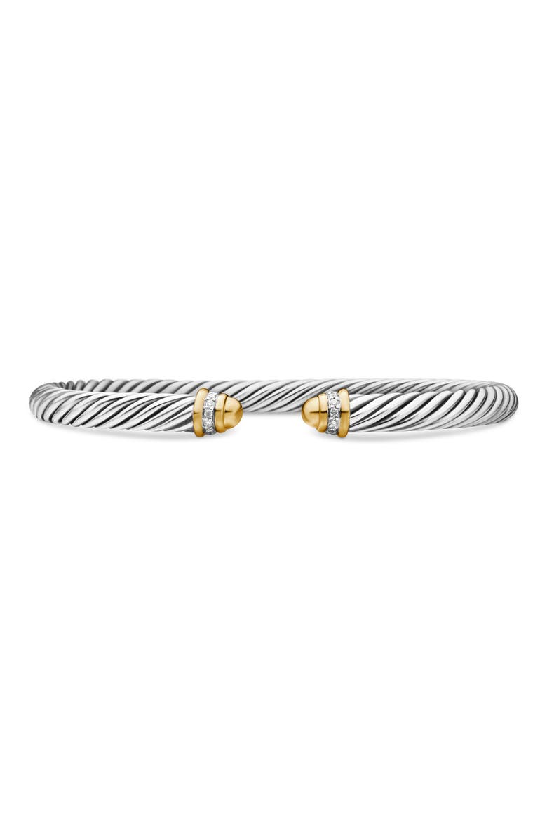 Cable Classics Bracelet with 18K Gold Domes & Diamonds, 5mm, Main, color, GOLD DOME