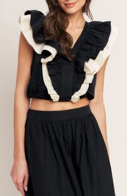 FLYING TOMATO Ruffle Crop Top