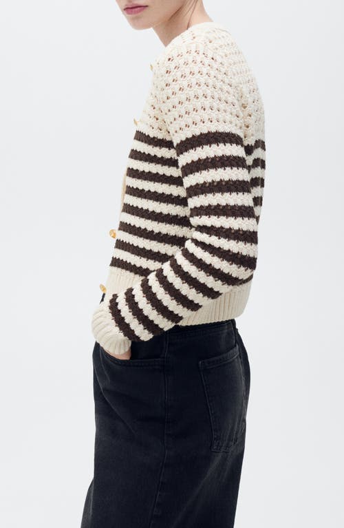 MANGO MANGO STRIPE OPENWORK CARDIGAN