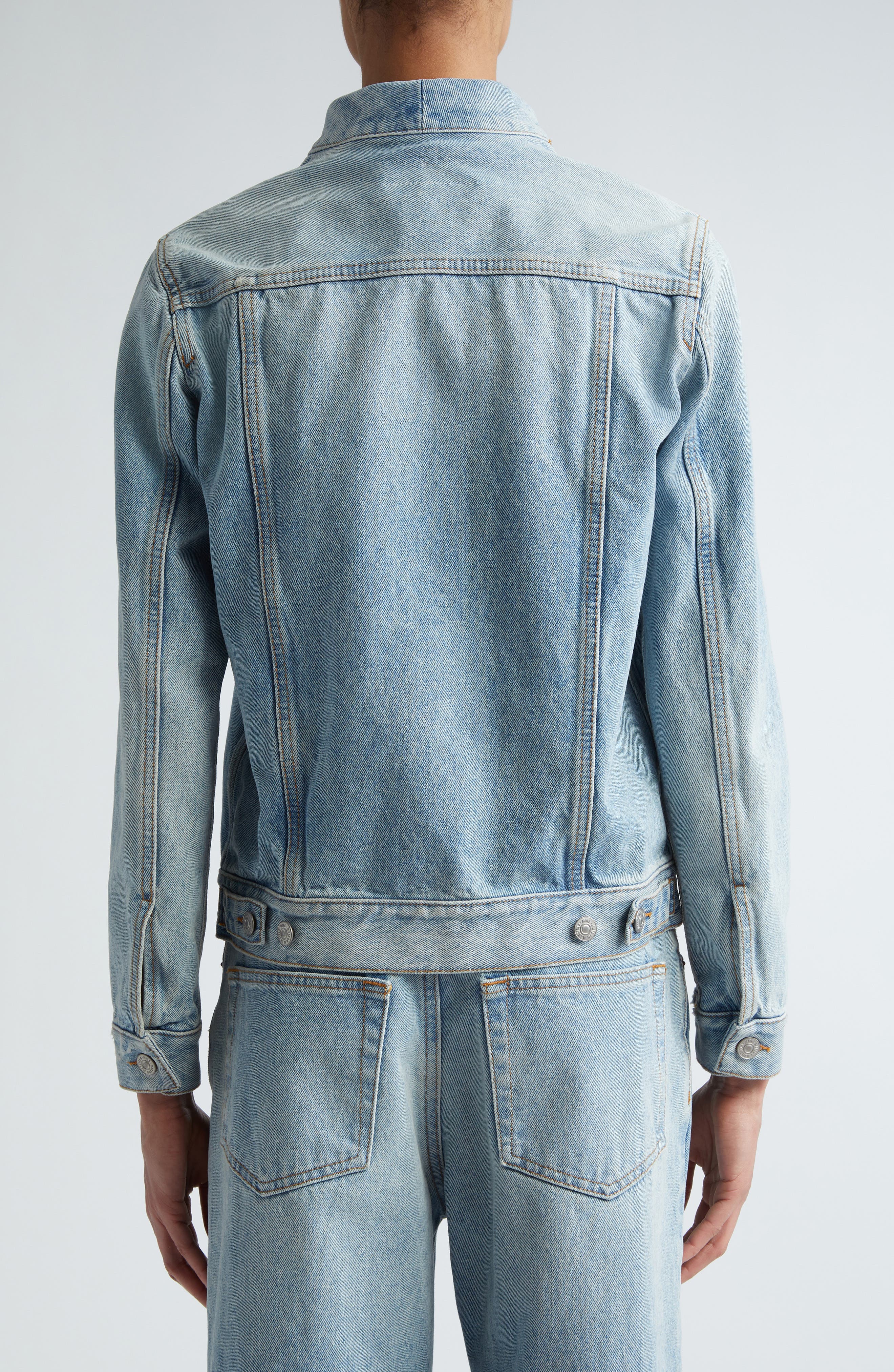 MM6 Maison Margiela Blade Collar Denim Trucker Jacket (Women) | Nordstrom