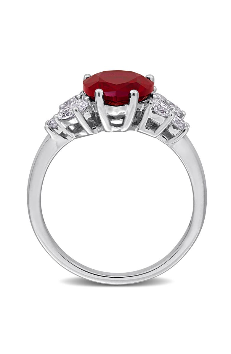 Julianna B. Lab-Created Ruby & Diamond Cluster Ring 18k, Alternate, color, 